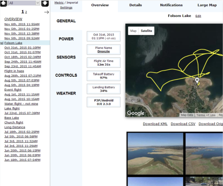 AirData UAV flight log interface