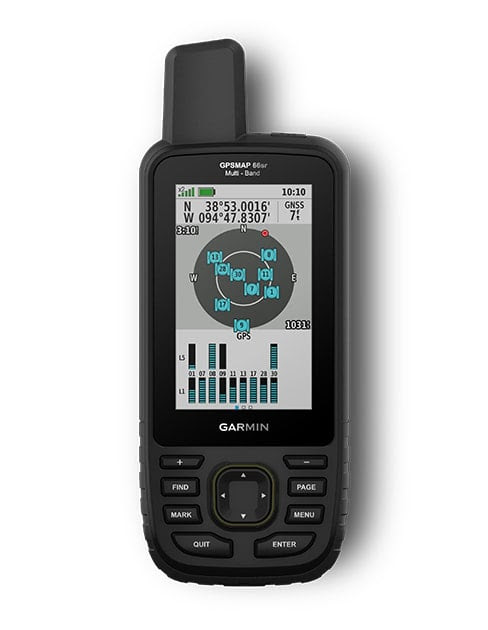 Garmin GPSMAP 66SR GPS device used for boundary walking