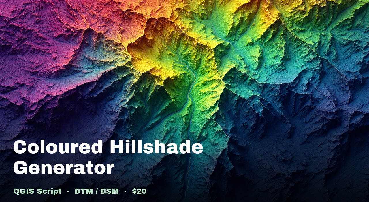 Coloured hillshade terrain map with viridis colour ramp